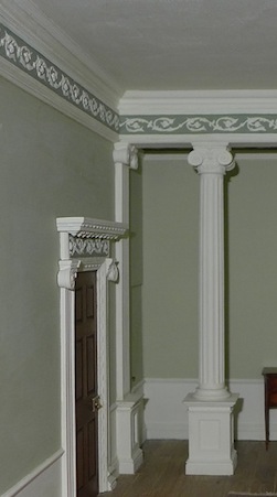 Ann Barringtons elegant room setting picks out the details in FR1 frieze and the doorcase OD3S to great effect 